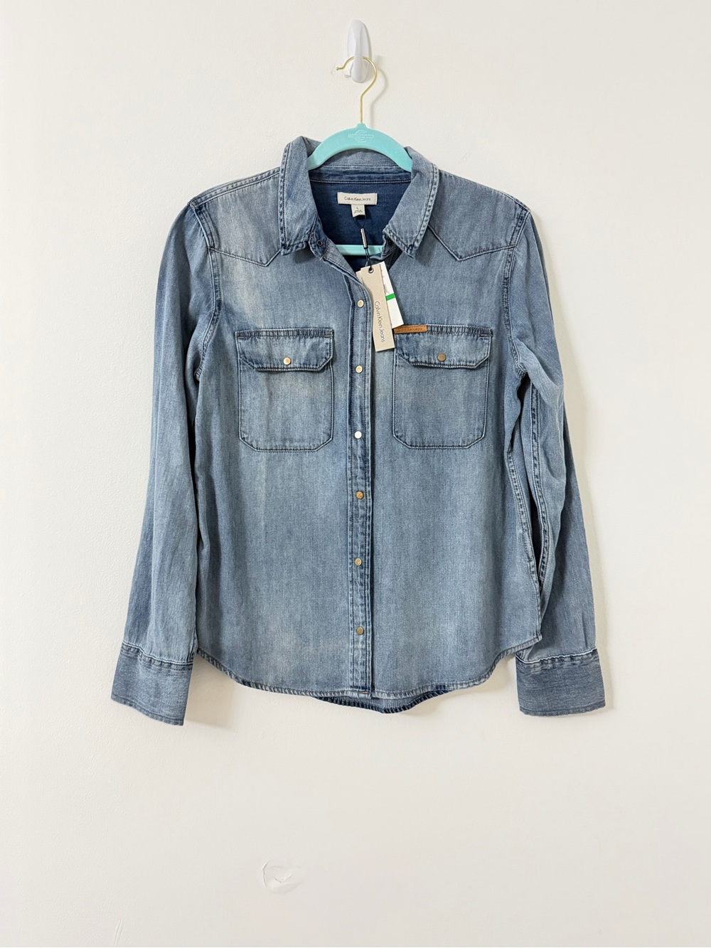 Calvin Klein Jeans Light Wash Denim Button-Down Shirt